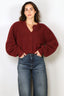 Rotate - Vest - Knit Puffsleeve Cardigan - Zinfandel - BYLOTTE