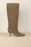Sania d'mina - Laarzen - Avenue High Wide Shaft - Khaki Green Suede - BYLOTTE