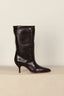 sania d'mina - Laarzen - Avenue Mid Wide Shaft - Dark Brown Leather - BYLOTTE