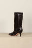 sania d'mina - Laarzen - Avenue Mid Wide Shaft - Dark Brown Leather - BYLOTTE