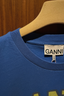 Ganni - T-Shirt - Future Heavy Jersey Baby Fit Teddy Mushroom - Strong Blue