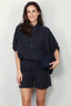 SoSue - Blouse - Cowboy button linen - Navy - BYLOTTE