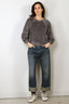 Suzie Kondi - Sweater - Samos Oversize Sweatshirt Velour - Charcoal Heather - BYLOTTE