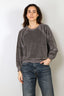 Suzie Kondi - Sweater - Samos Oversize Sweatshirt Velour - Charcoal Heather - BYLOTTE