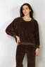 Suzie Kondi - Sweater - Samos Oversize Sweatshirt Velour - Walnut - BYLOTTE