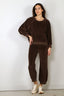 Suzie Kondi - Sweater - Samos Oversize Sweatshirt Velour - Walnut - BYLOTTE