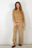 Suzie Kondi - Sweater - Samos Oversize Sweatshirt Velour - Wheat Heather - BYLOTTE