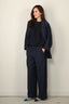 Tibi - Blazer - Harold Raglan Sleeve Blazer - Navy Multi - BYLOTTE