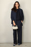 Tibi - Blazer - Harold Raglan Sleeve Blazer - Navy Multi - BYLOTTE