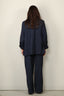 Tibi - Blazer - Harold Raglan Sleeve Blazer - Navy Multi - BYLOTTE