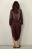 Tibi - Blazer - Leather Raglan Sleeve Blazer - Aubergine - BYLOTTE