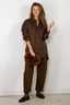 Tibi - Blouse - Eco Poplin Tailored Shirt - Brown - BYLOTTE