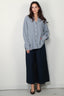 Tibi - Blouse - Viscose Gingham Overiszed Shirt - Navy / White - BYLOTTE