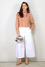 Tibi - Broek - Bio twill triple pleat cropped pant - Optic White - BYLOTTE