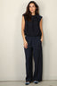 Tibi - Broek - Harold Suiting Wide Leg Pull On Pant - Navy Multi - BYLOTTE