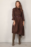 Tibi - Jurk - Compact Eco Poplin Balloon Dress - Brown - BYLOTTE