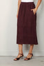 Tibi - Rok - Cassiterite suede pull on full skirt - Plum - BYLOTTE