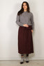 Tibi - Rok - Cassiterite suede pull on full skirt - Plum - BYLOTTE