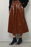 Tibi - Rok - Light Weight Stretch Patent Smocking Waistband Ful - Brick - BYLOTTE