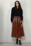 Tibi - Rok - Light Weight Stretch Patent Smocking Waistband Ful - Brick - BYLOTTE