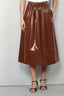 Tibi - Rok - Light Weight Stretch Patent Smocking Waistband Ful - Brick - BYLOTTE