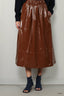 Tibi - Rok - Light Weight Stretch Patent Smocking Waistband Ful - Brick - BYLOTTE