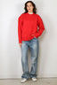 Tibi - Sweater - Boiled Wool Crewneck Easy Pullover - Red - BYLOTTE