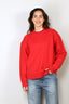 Tibi - Sweater - Boiled Wool Crewneck Easy Pullover - Red - BYLOTTE