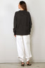 Tibi - Sweater - Cardigan Stitch V - Neck Easy Pullover - Dark Heather Grey - BYLOTTE