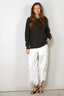 Tibi - Sweater - Cardigan Stitch V - Neck Easy Pullover - Dark Heather Grey - BYLOTTE