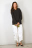 Tibi - Sweater - Cardigan Stitch V - Neck Easy Pullover - Dark Heather Grey - BYLOTTE