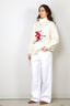 Tibi - Sweater - Soft Wool Ski Sweater Crewneck Easy Pullover - Ivory Multi - BYLOTTE