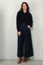 Tibi - Sweater - Washable Cashmere Easy Polo Cropped Sweater - Navy - BYLOTTE