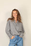 Tibi - Sweater - Washable Cashmere Easy Polo Sweater - Heather Grey - BYLOTTE