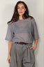Tibi - T-shirt - Sheer Wool Gauze Easy T - Heather Grey - BYLOTTE