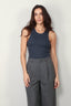 Tibi - Top - Circular Fine Rib T Tank - Blue Fog - BYLOTTE