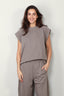 Tibi - Top - Light Weight Sweatshirting Sleeveless Easy Top - Dark Stone - BYLOTTE