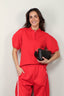 Tibi - Top - Luxe Pique Polo Shirt - Red - BYLOTTE