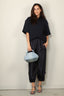 Tibi - Top - Quilted Waffle Polo Tunic Top - Dark Navy - BYLOTTE