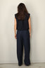 Tibi - Top - Quilted Waffle Shirred Neck Top - Dark Navy - BYLOTTE