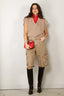Tibi - Trui - Cardigan Stitch Sweater Vest - Latte - BYLOTTE