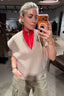 Tibi - Trui - Cardigan Stitch Sweater Vest - Latte - BYLOTTE