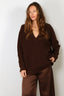 Tibi - Trui - Cardigan Stitch V Neck - Brown - BYLOTTE