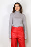Tibi - Trui - Feather Weight Ribbed Sweater Turtle Neck Pullover - Heather Grey - BYLOTTE