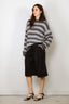Tibi - Trui - Striped Cashmere Crewneck Easy Pullover - Grey Multi - BYLOTTE