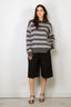Tibi - Trui - Striped Cashmere Crewneck Easy Pullover - Grey Multi - BYLOTTE
