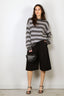 Tibi - Trui - Striped Cashmere Crewneck Easy Pullover - Grey Multi - BYLOTTE