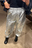 Tibi - Broek - Metallic Nylon Winslow Pant - Silver
