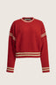 Golden Goose - Sweater - Journey W's Crewneck Rachel Cotton Waffle - Tomato Red