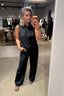 Vince - Broek - High Waist Elastic Back Cotton Trouser - Ink